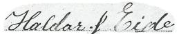 Haldor Eide Signature from Ole Leraas documents